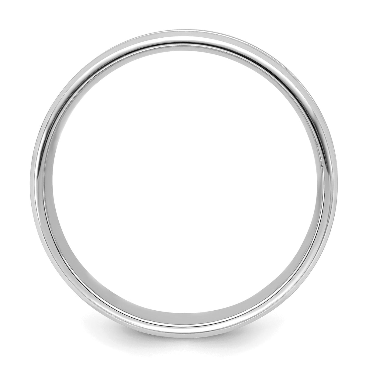 14k White Gold Beveled Edge, Comfort Fit wedding band ring alternate angle