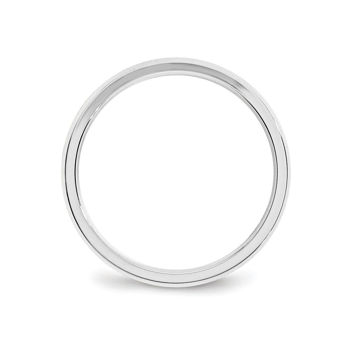 10k White Gold Beveled Edge, Comfort Fit wedding band ring alternate angle