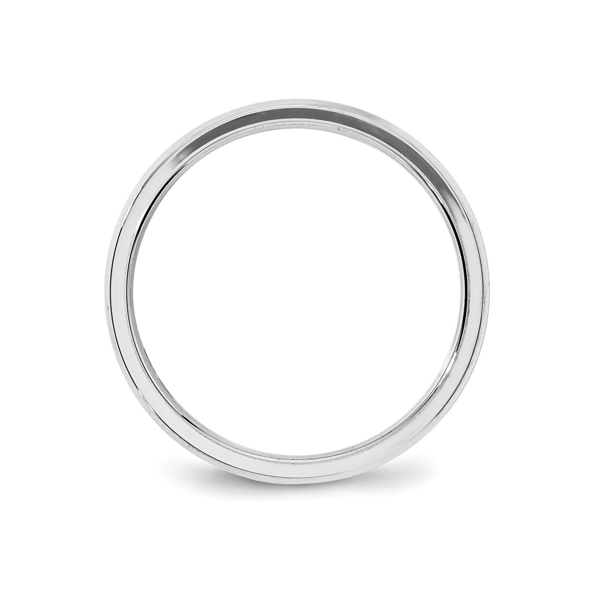 10k White Gold Beveled Edge, Comfort Fit wedding band ring alternate angle
