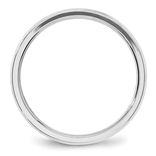 14K White Gold Beveled Edge Comfort-Fit 4mm Wedding Band
