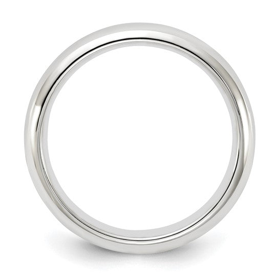 14K White Gold Comfort Fit 4mm Wedding Band, Classic Solid Polished Ring