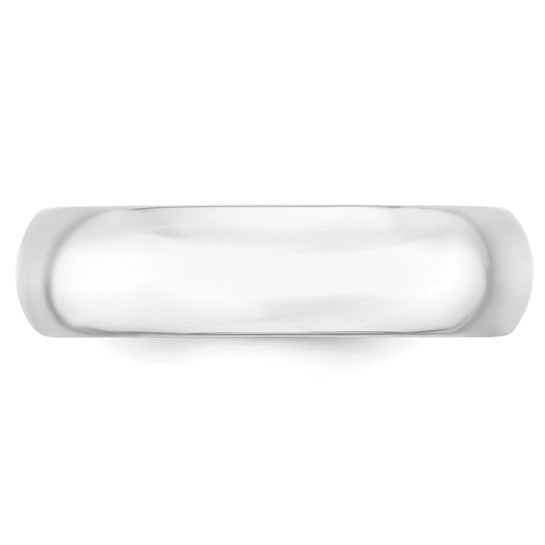 14K White Gold No Stone Wedding Band Comfort Fit 6mm Classic