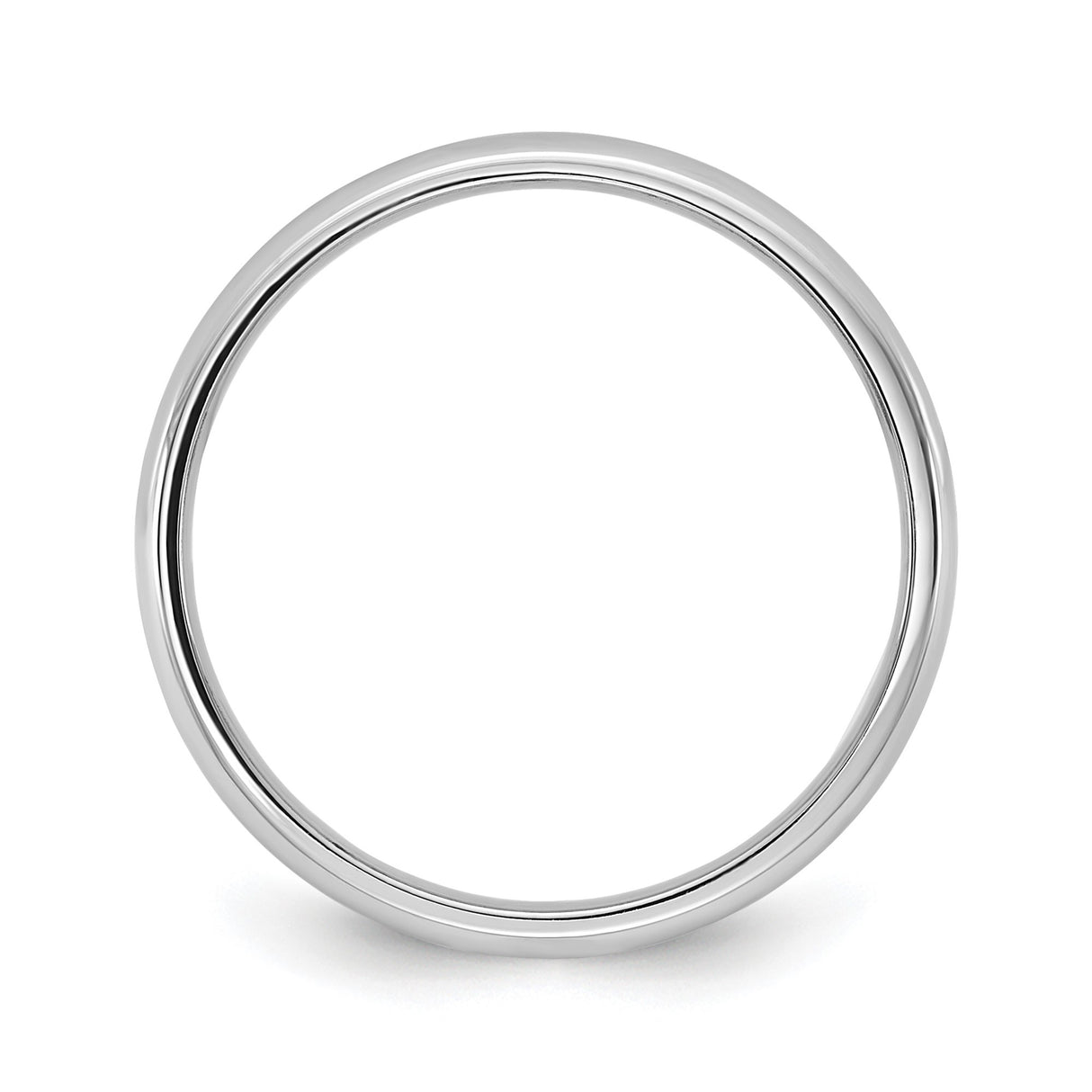14k White Gold Comfort Fit, Lightweight wedding band ring alternate angle