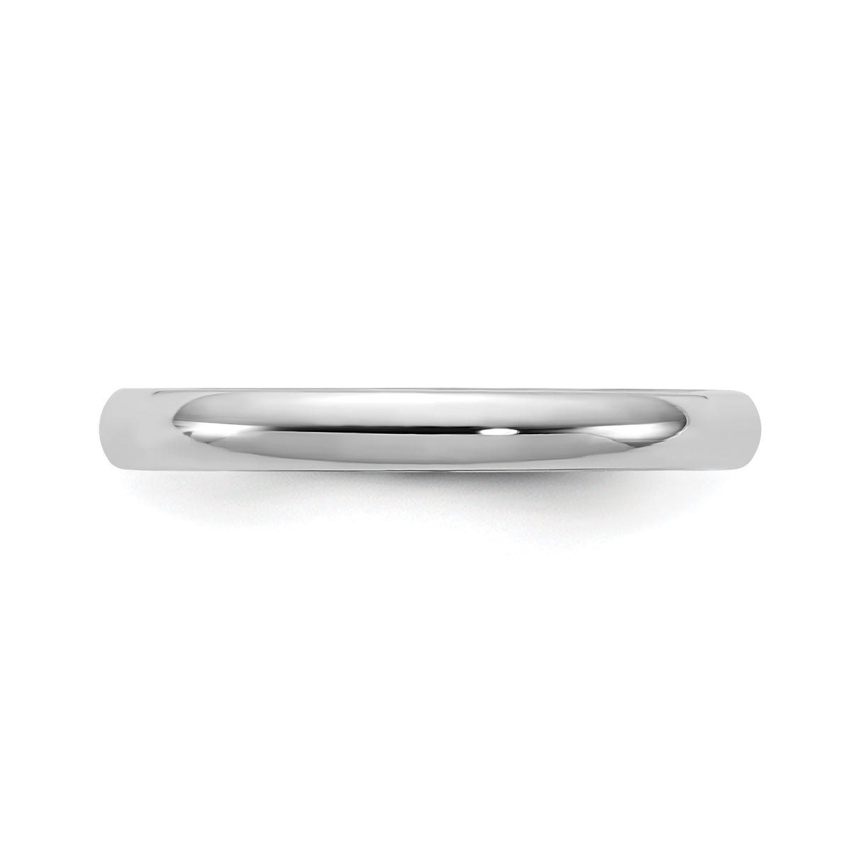 14k White Gold Comfort Fit, Lightweight wedding band ring detail view