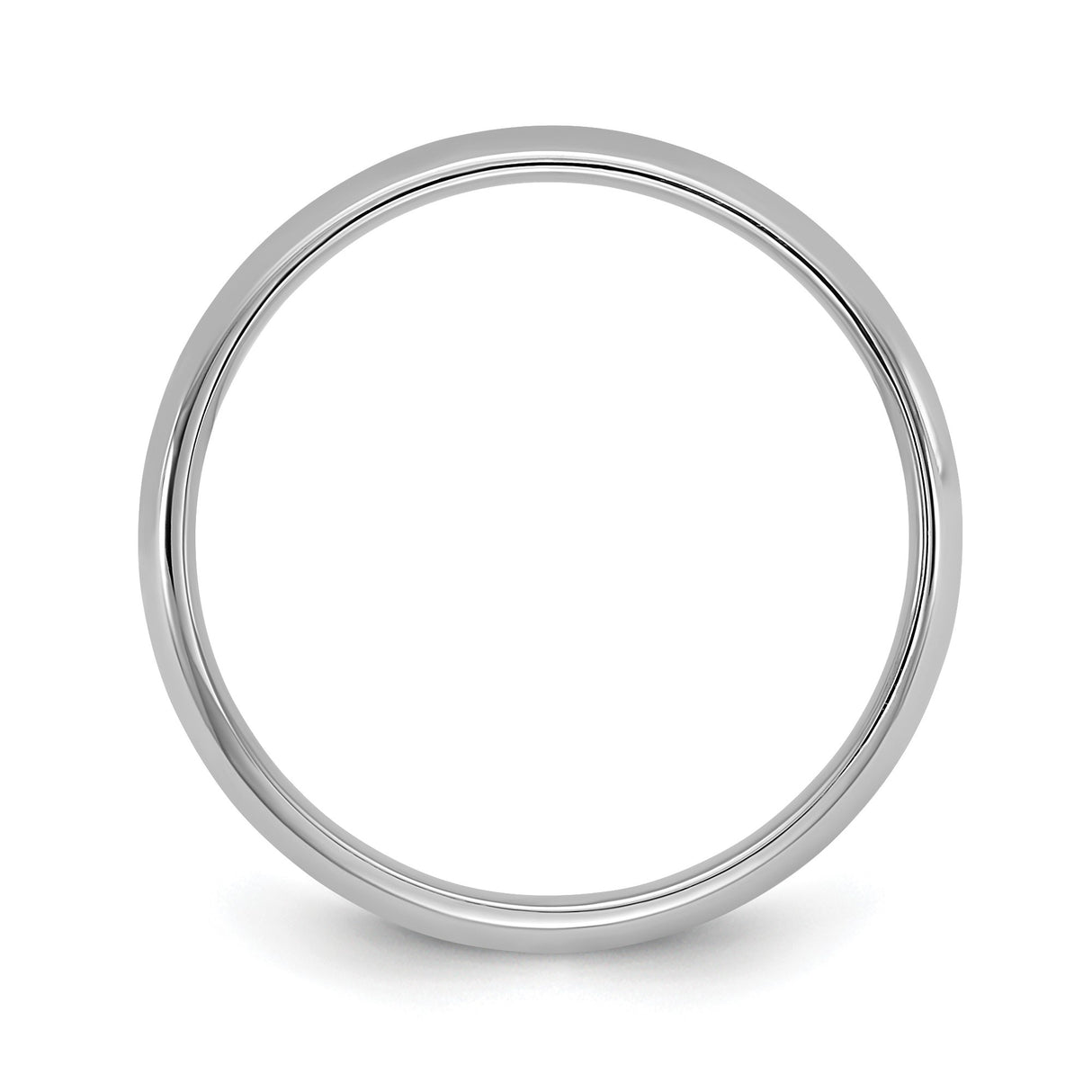 14k White Gold Comfort Fit, Lightweight wedding band ring alternate angle