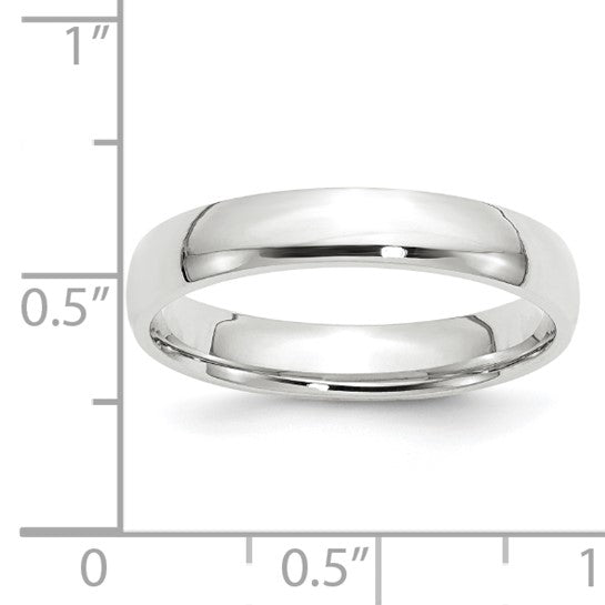 14K White Gold Comfort-Fit Wedding Band, Lightweight 4mm Solid Ring