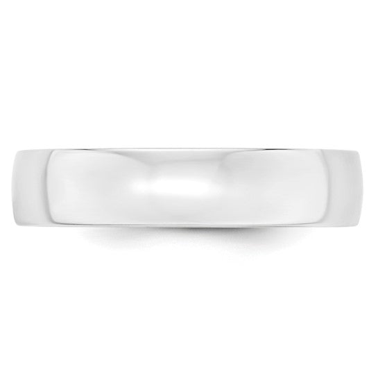 14K White Gold Comfort Fit Wedding Band, Lightweight Solid 5 Mm, No Stone