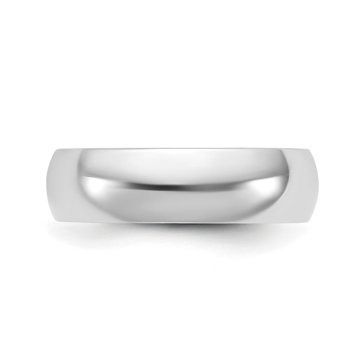10k White Gold Comfort Fit, Lightweight wedding band ring detail view