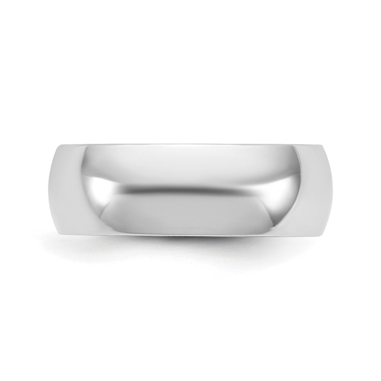 14k White Gold Comfort Fit, Lightweight wedding band ring detail view