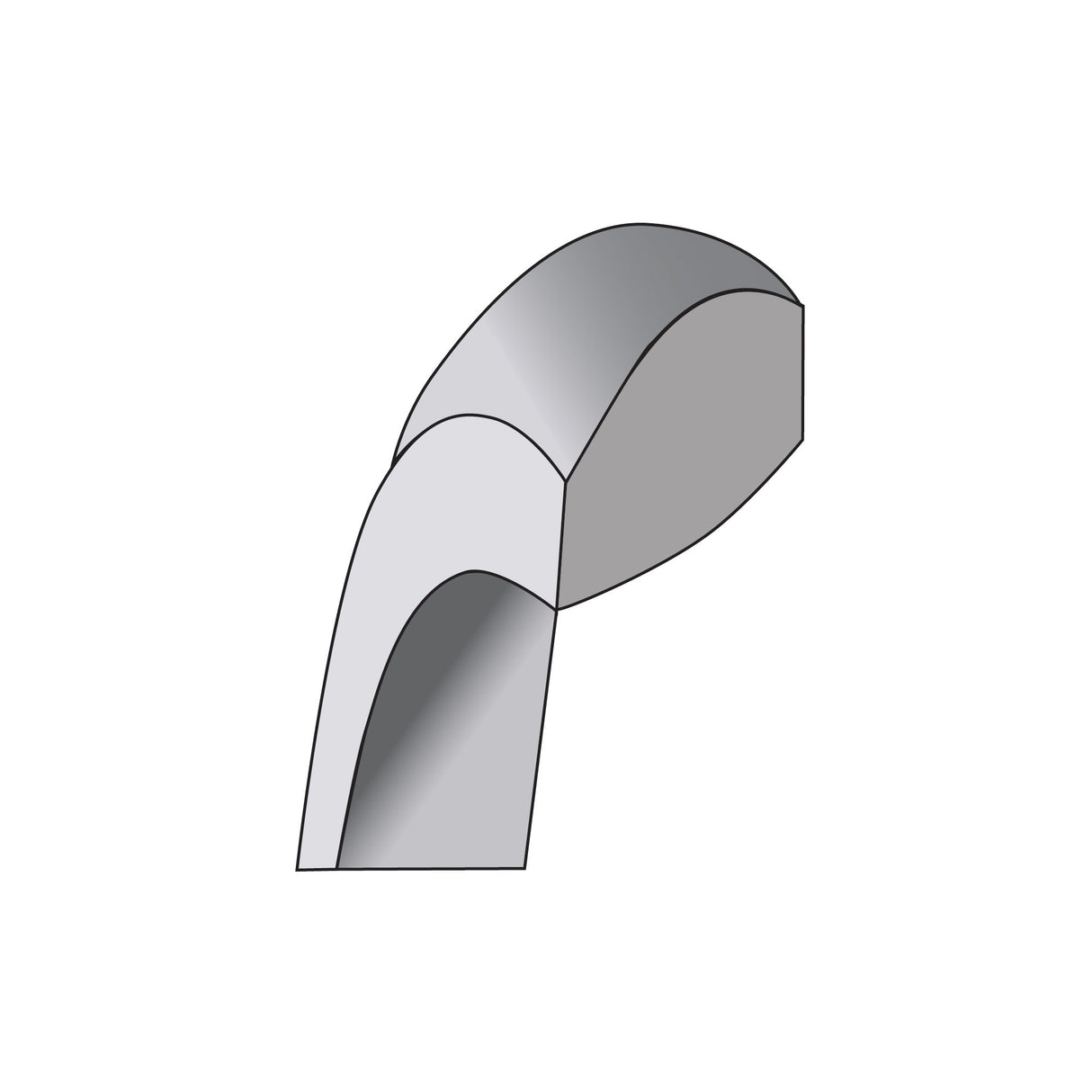 14k White Gold Comfort Fit, Lightweight wedding band ring detail view