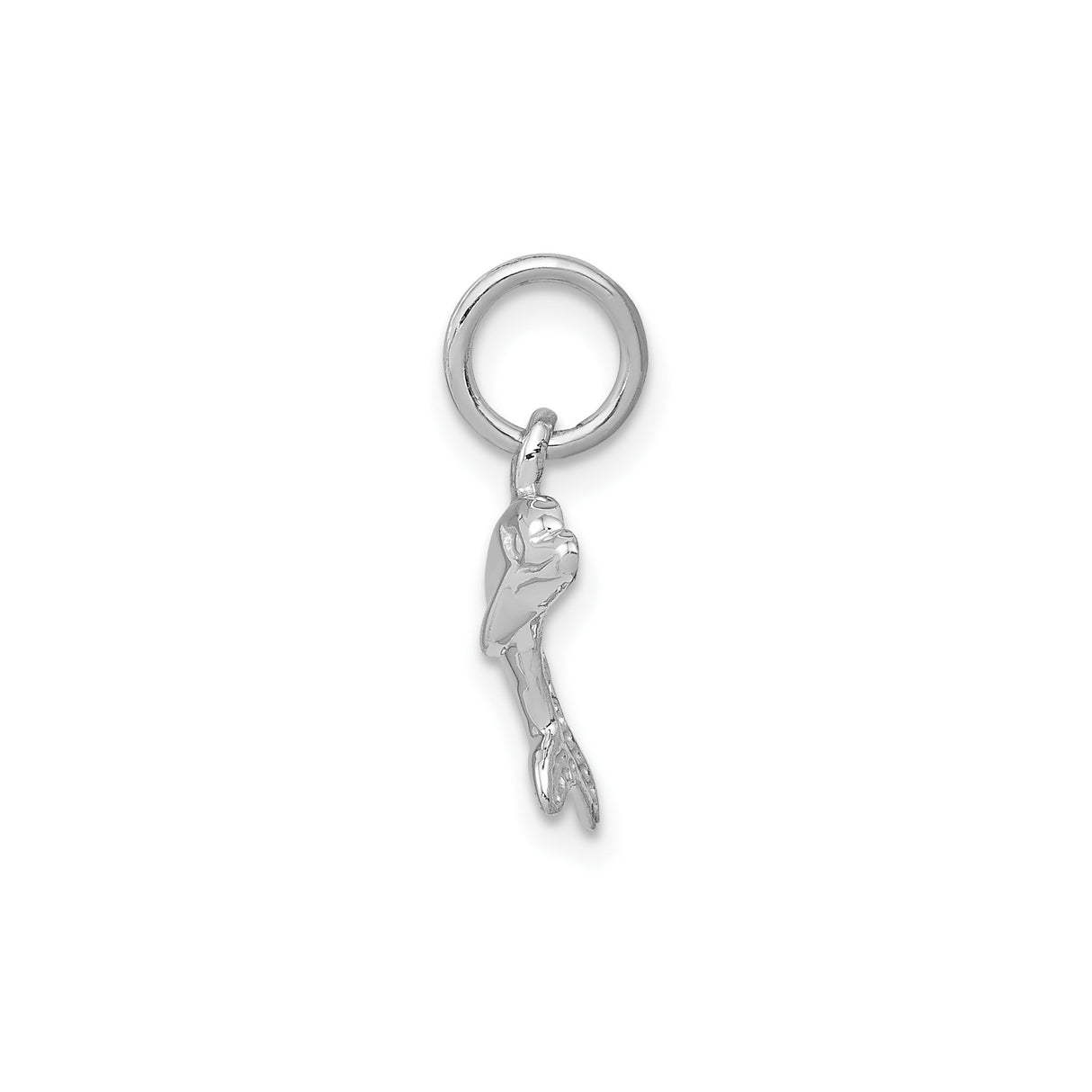 14k White Gold Dolphin Pendant Charm, Polished Nautical Animal Design for Women or Teens