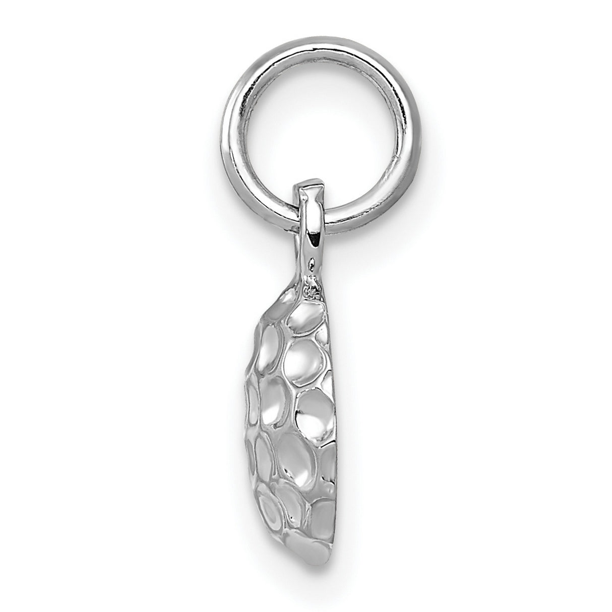 14k White Gold Golf Ball Pendant, Textured Dimpled Charm for Golf Enthusiasts