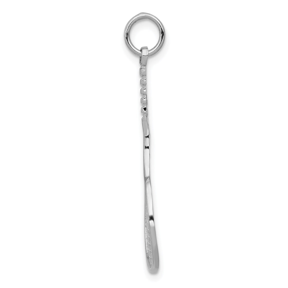 14k White Gold Tennis Racket Charm Pendant, Sports Jewelry for Women or Unisex