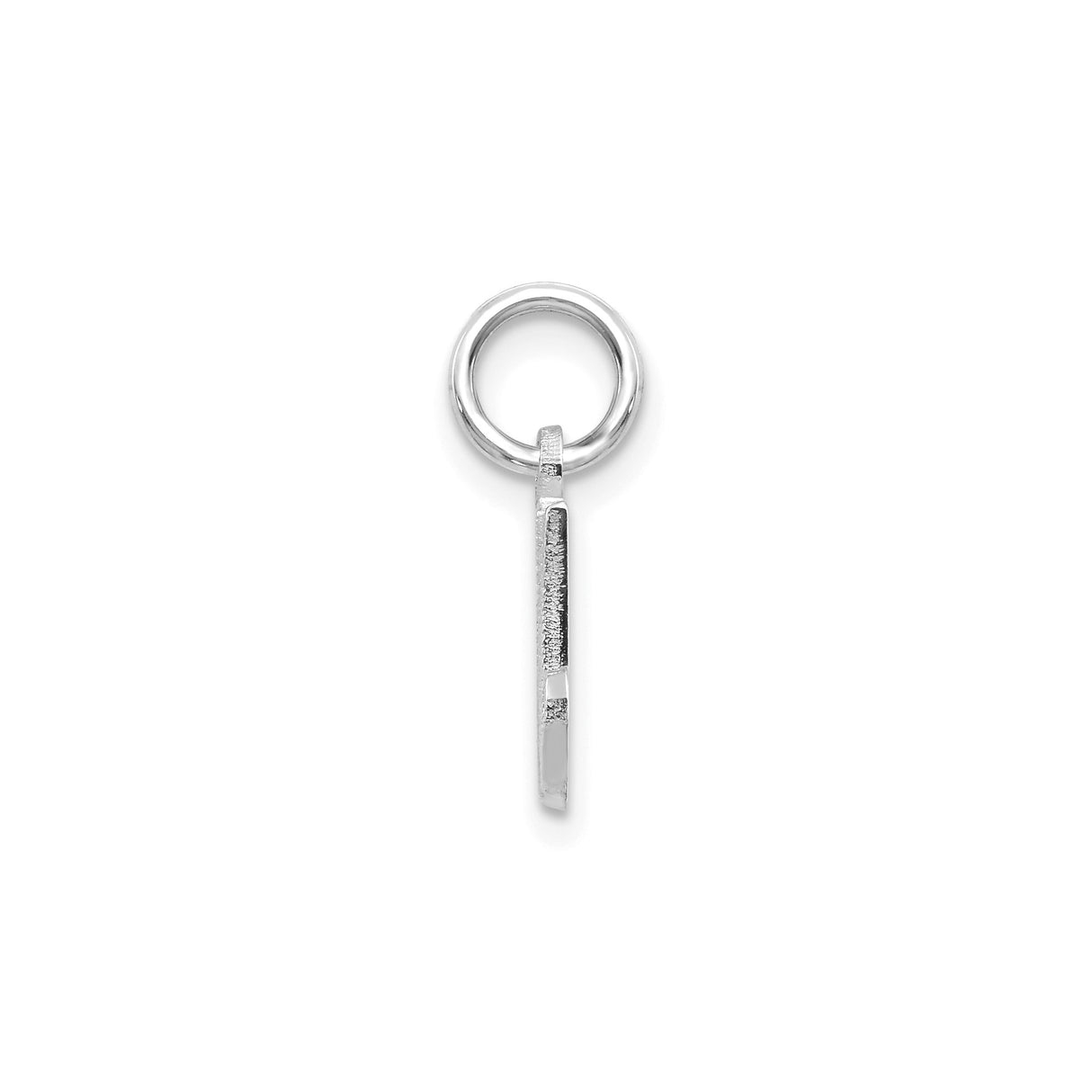 14k White Gold Script M Pendant, Textured Letter Charm for Necklace or Bracelet