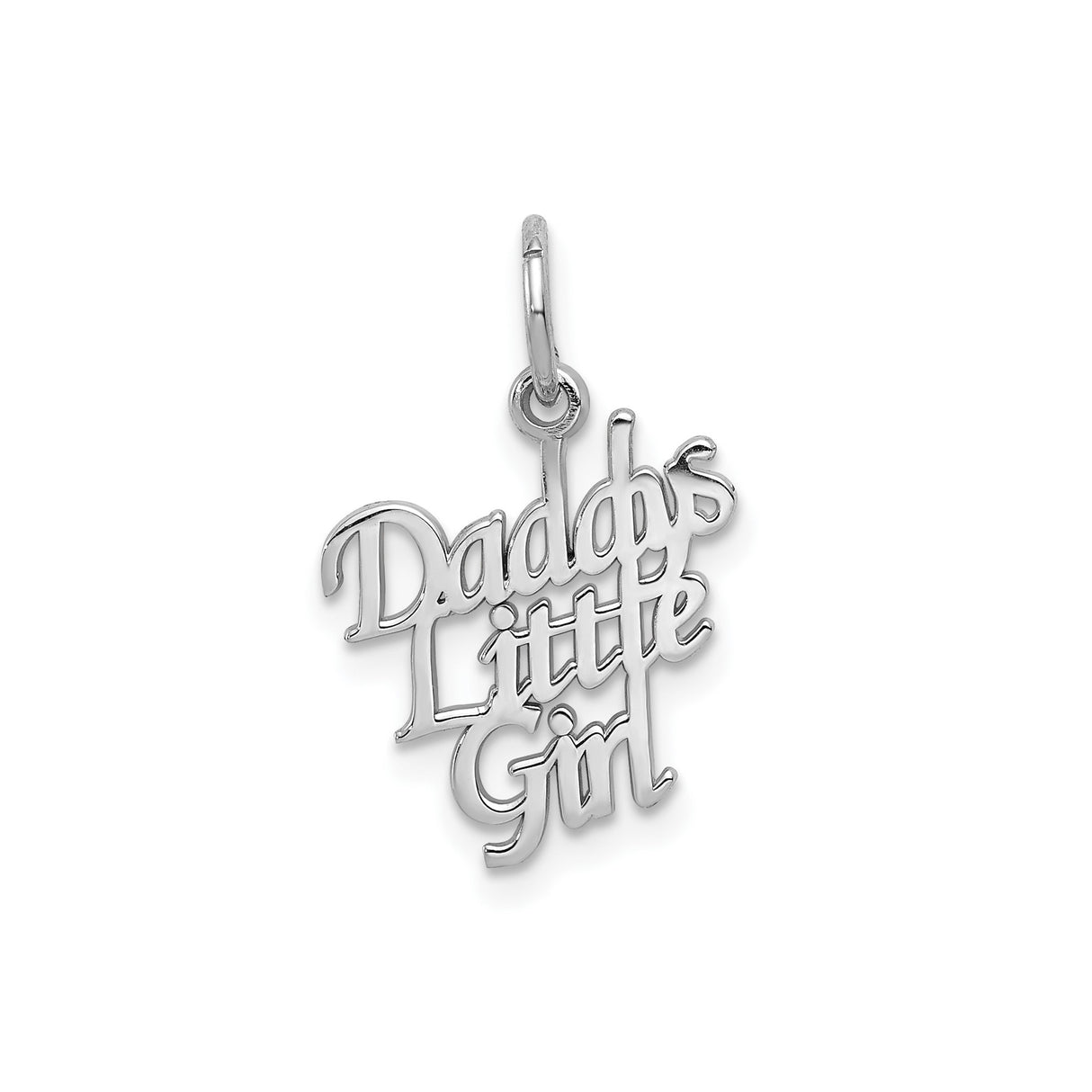 14k White Gold Pendant, Sentimental Daughter Charm Symbolizing Father-Daughter Bond
