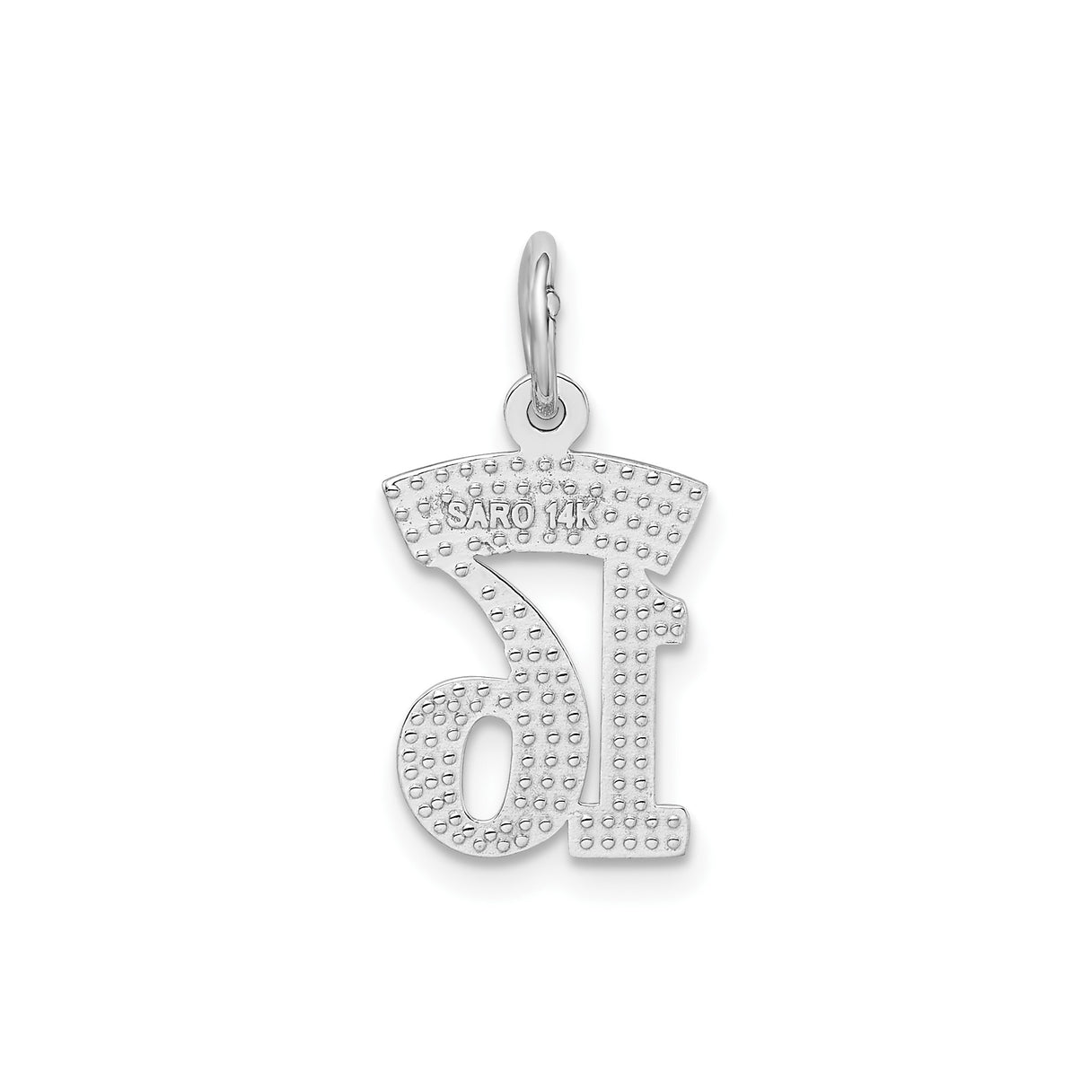 14k White Gold Sweet 16 Pendant, Bold Number 16 with SWEET Design for Teens and Milestone Birthdays