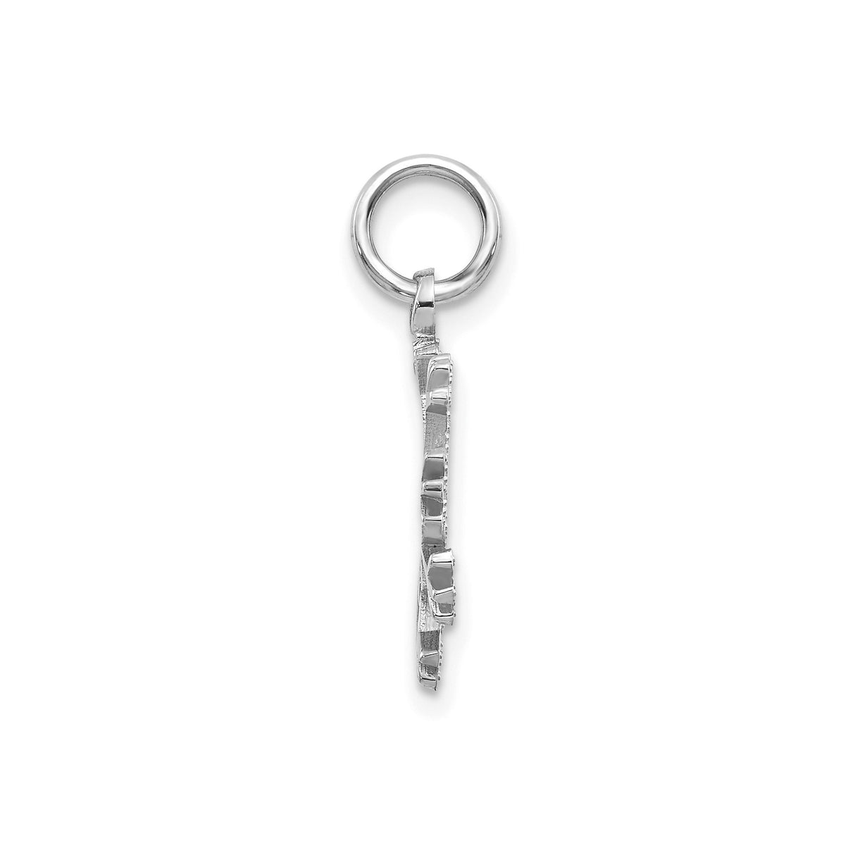 14k White Gold Snowflake Pendant, Delicate Winter Theme Charm for Women