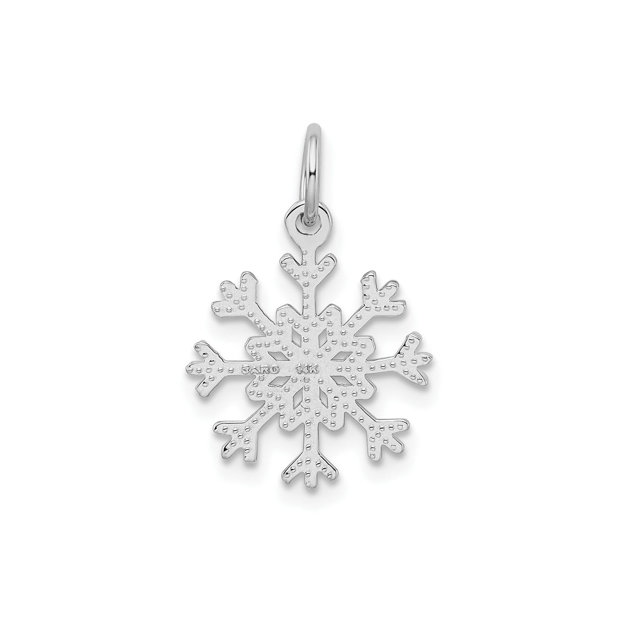 14k White Gold Snowflake Pendant, Delicate Winter Theme Charm for Women
