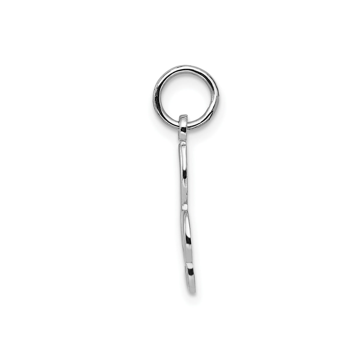 14k White Gold Treble Clef Pendant Charm, Polished Musical Note Jewelry for Women or Unisex