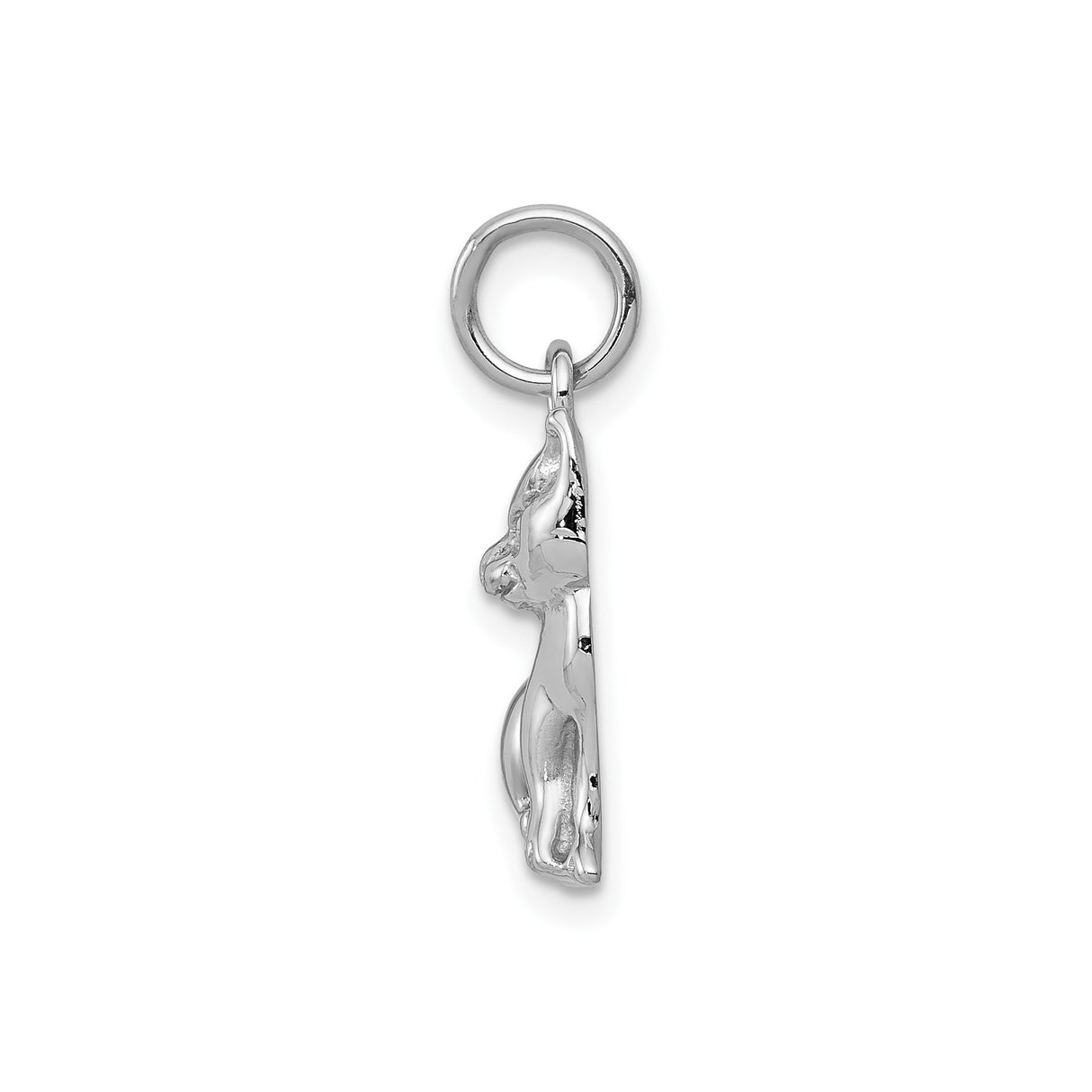 14k White Gold Chihuahua Dog Charm Pendant, Sitting Dog Jewelry for Pet Lovers or Women