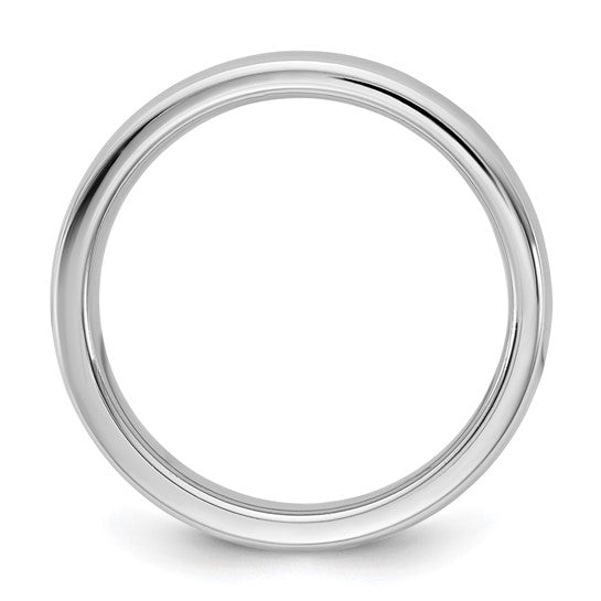 14K White Gold European Comfort-Fit Wedding Band Solid 4mm Polished Finish