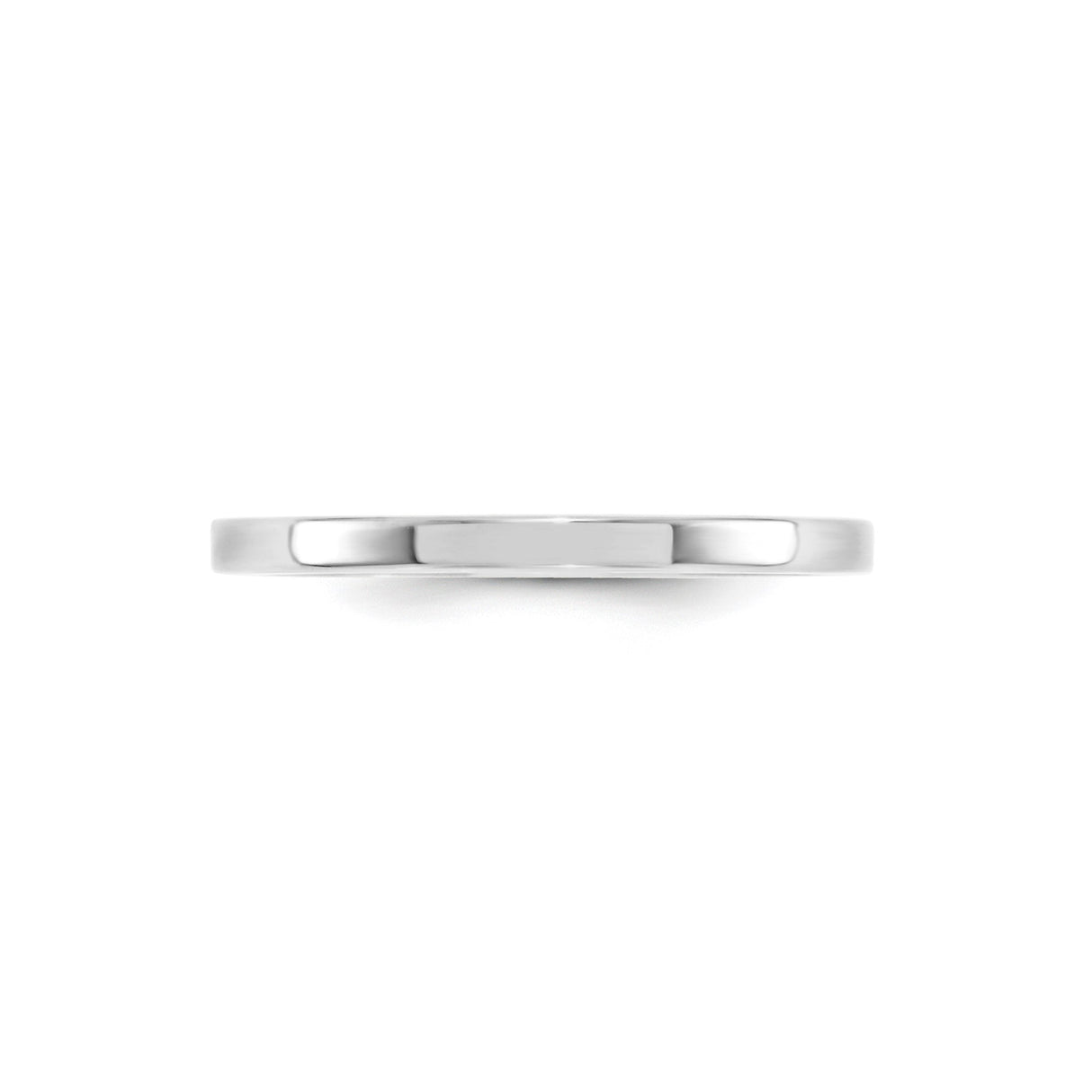 14k White Gold Flat, Comfort Fit wedding band ring detail view