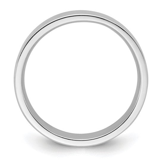 14K White Gold Flat Wedding Band, Comfort Fit, Solid 5mm Wide, Classic Modern Ring