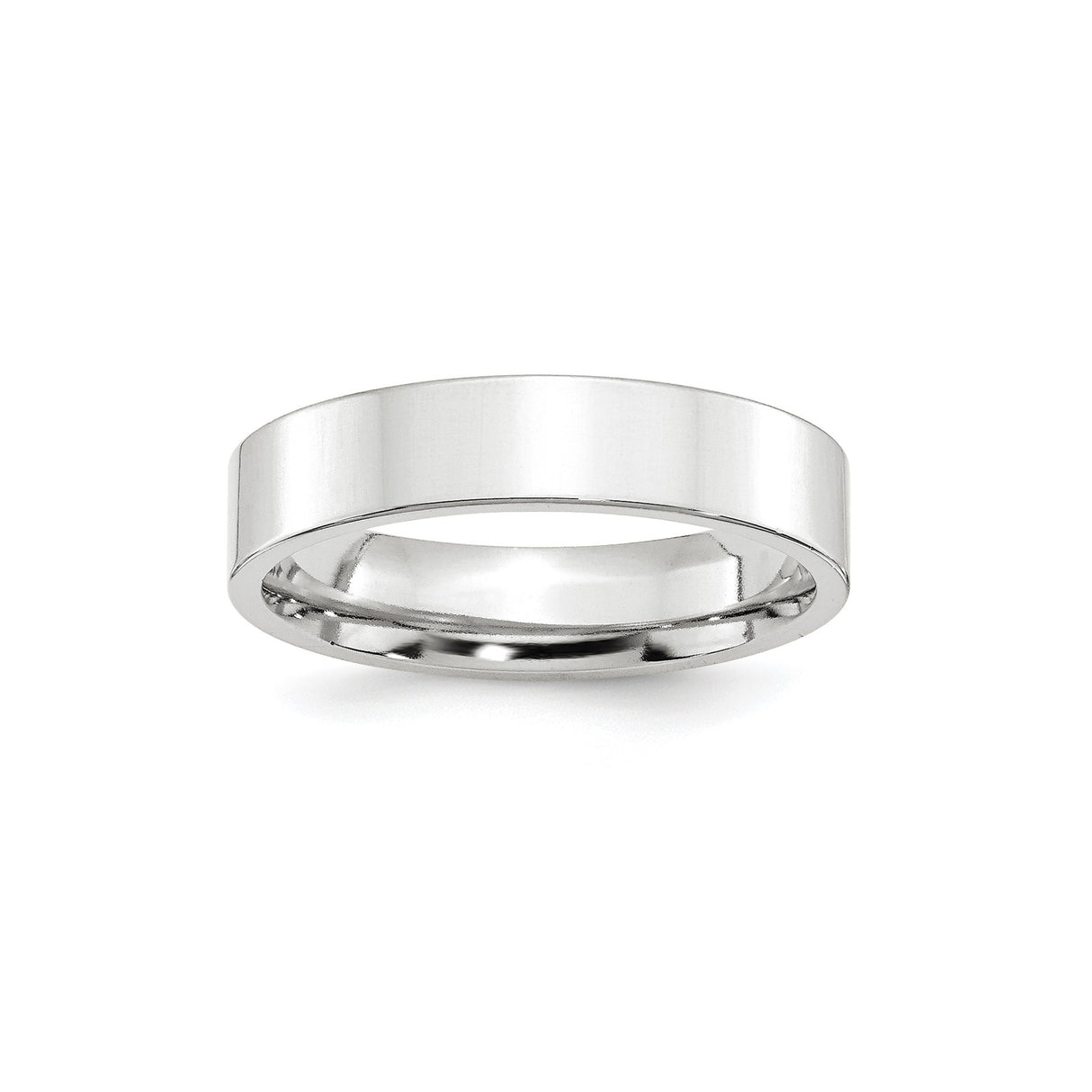 10k White Gold Flat, Comfort Fit wedding band ring