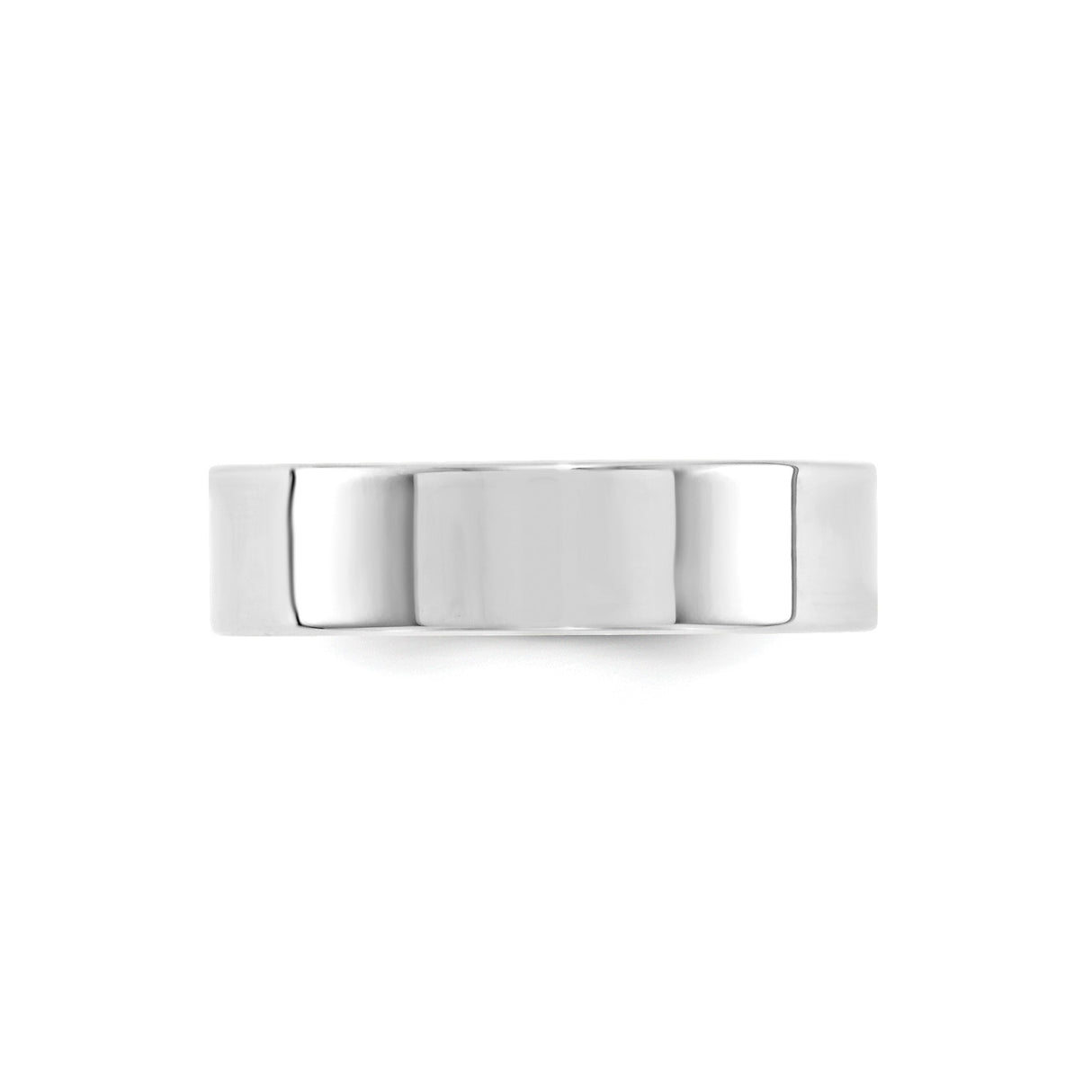 10k White Gold Flat, Comfort Fit wedding band ring detail view
