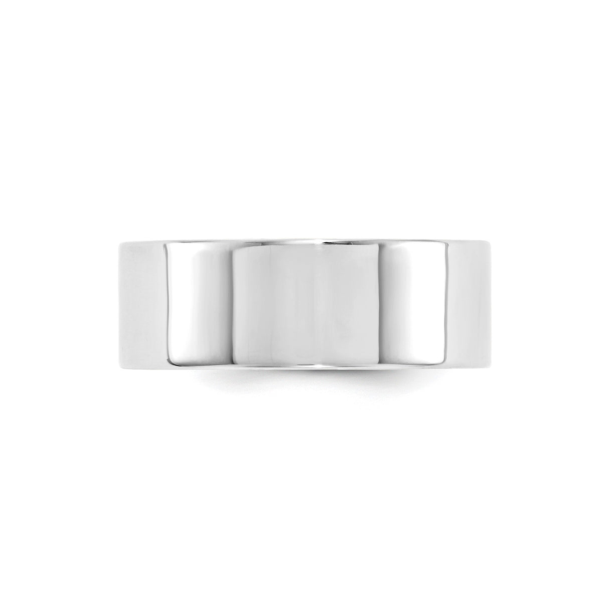 10k White Gold Flat, Comfort Fit wedding band ring detail view