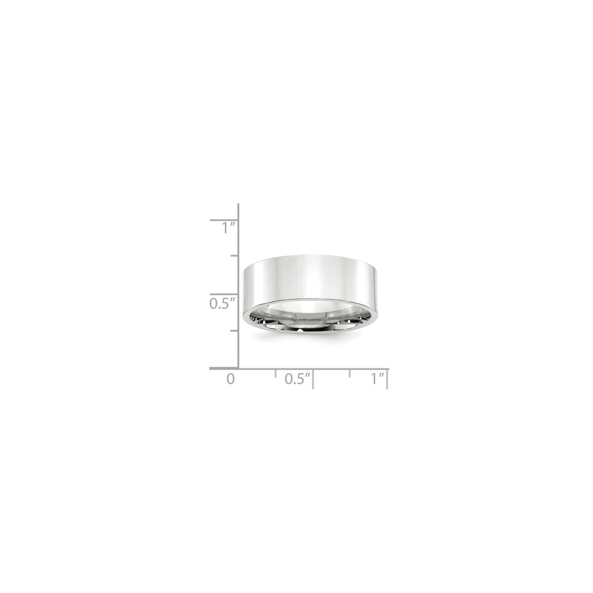 10k White Gold Flat, Comfort Fit wedding band ring shown for scale