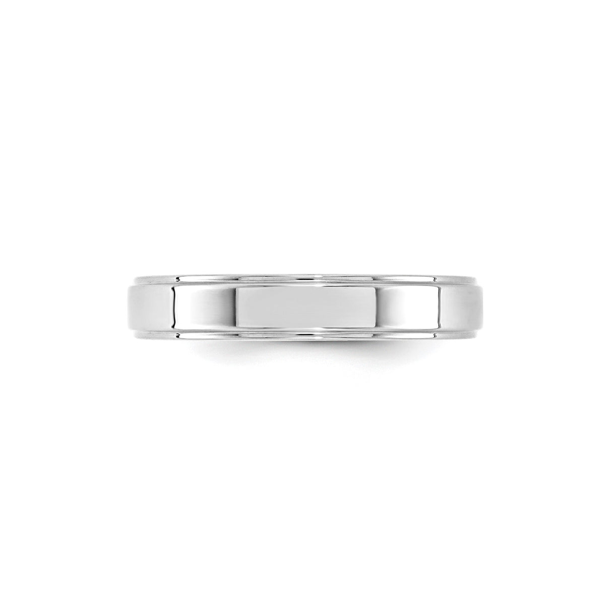 10k White Gold Flat wedding band ring detail view
