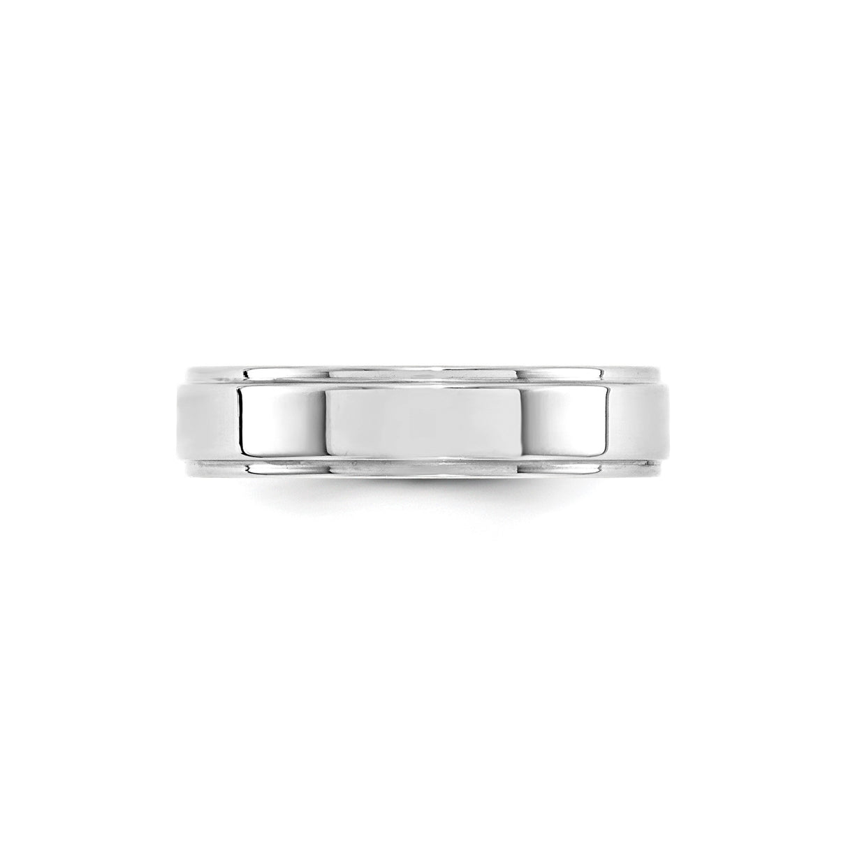 10k White Gold Flat wedding band ring alternate angle