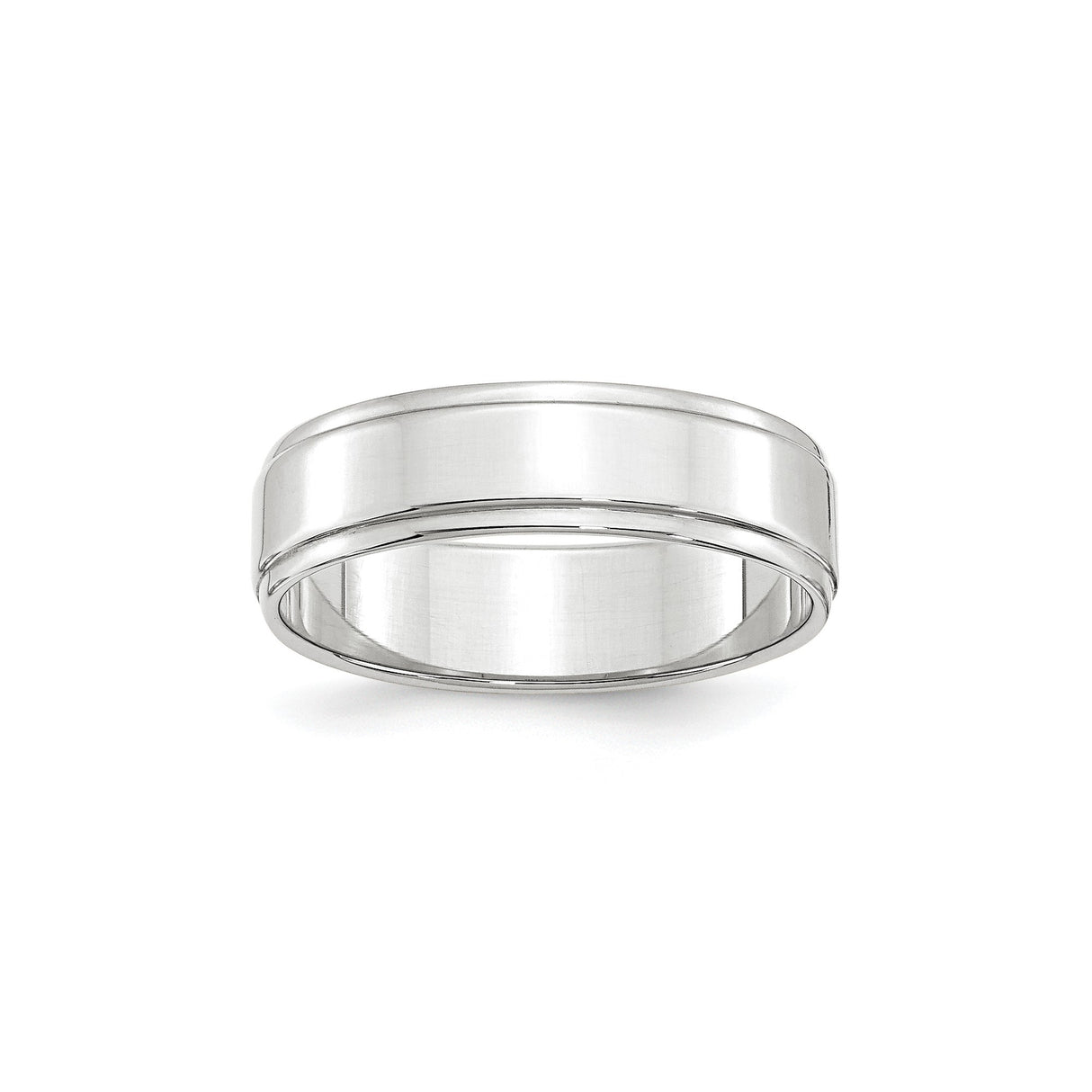 10k White Gold Flat wedding band ring
