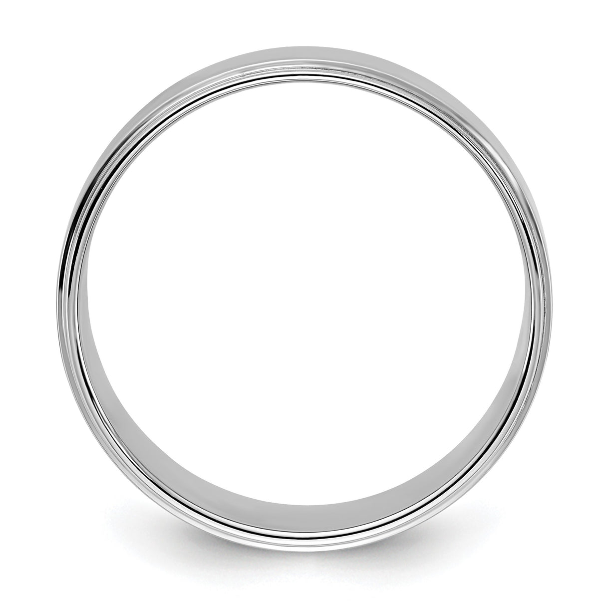 10k White Gold Flat wedding band ring alternate angle