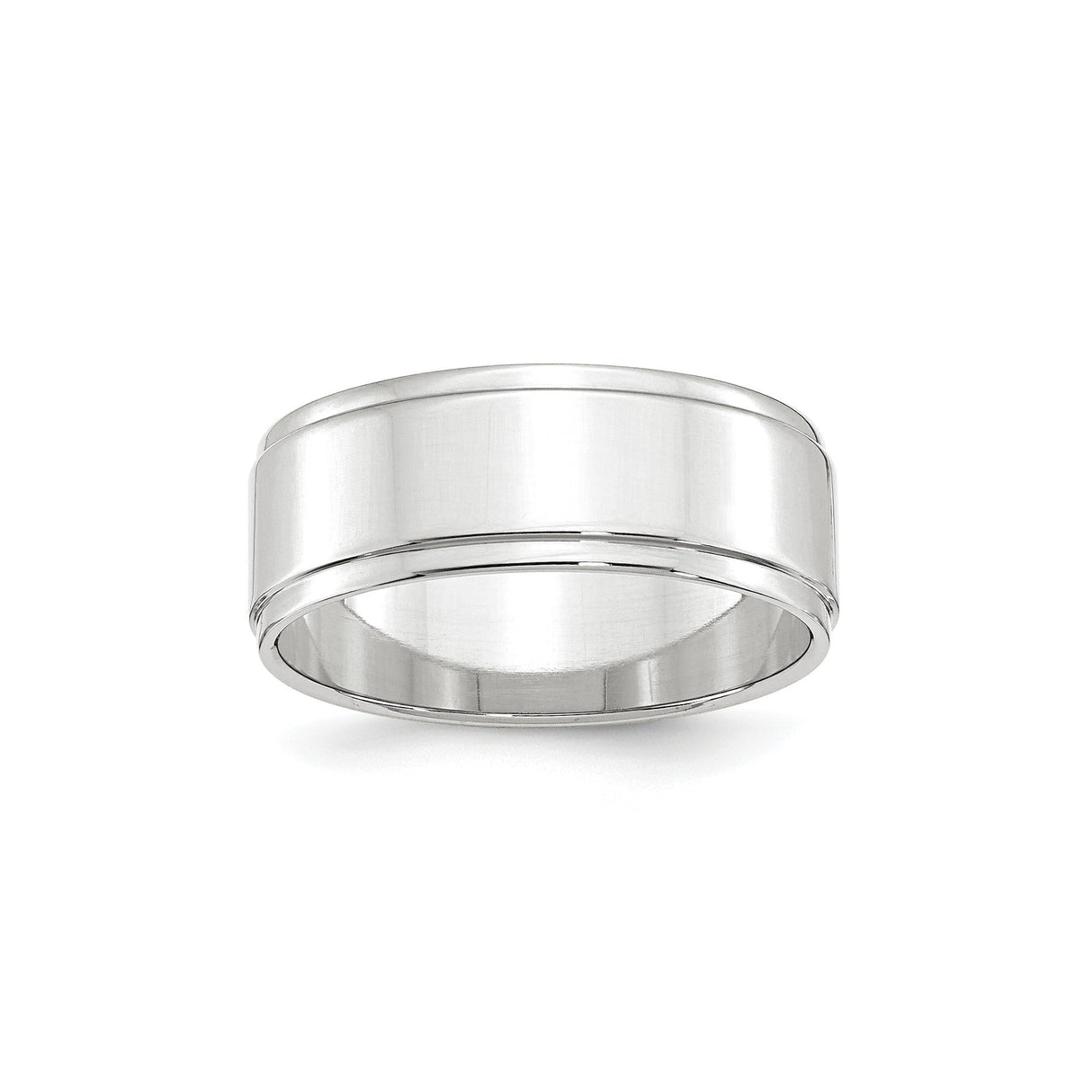 10k White Gold Flat wedding band ring