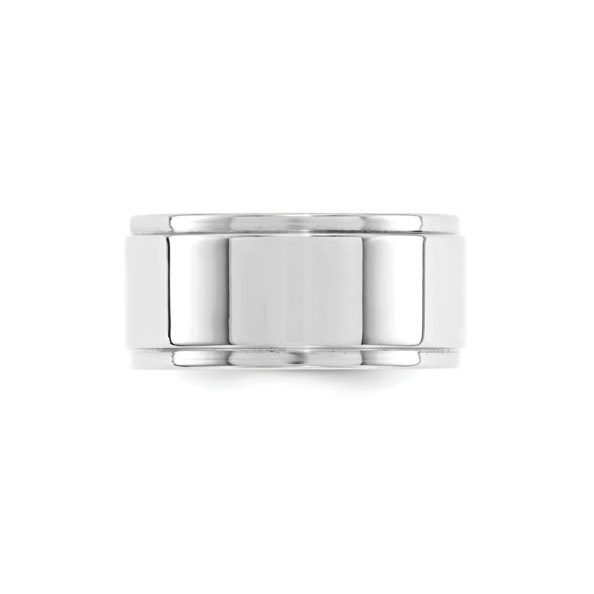 10k White Gold Flat wedding band ring alternate angle