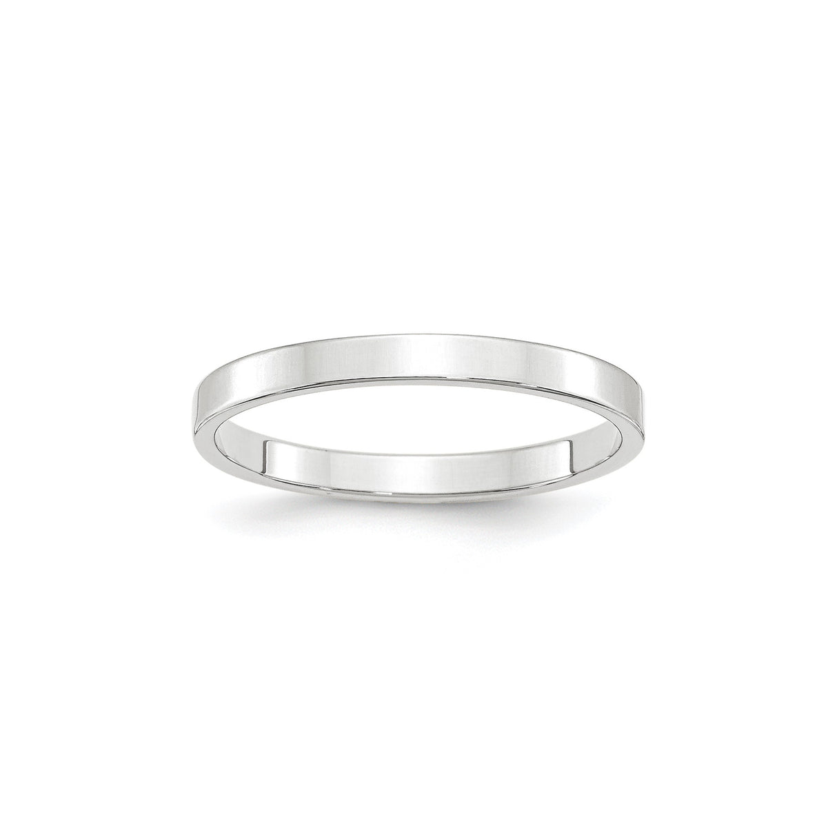 10k White Gold Flat, Lightweight wedding band ring