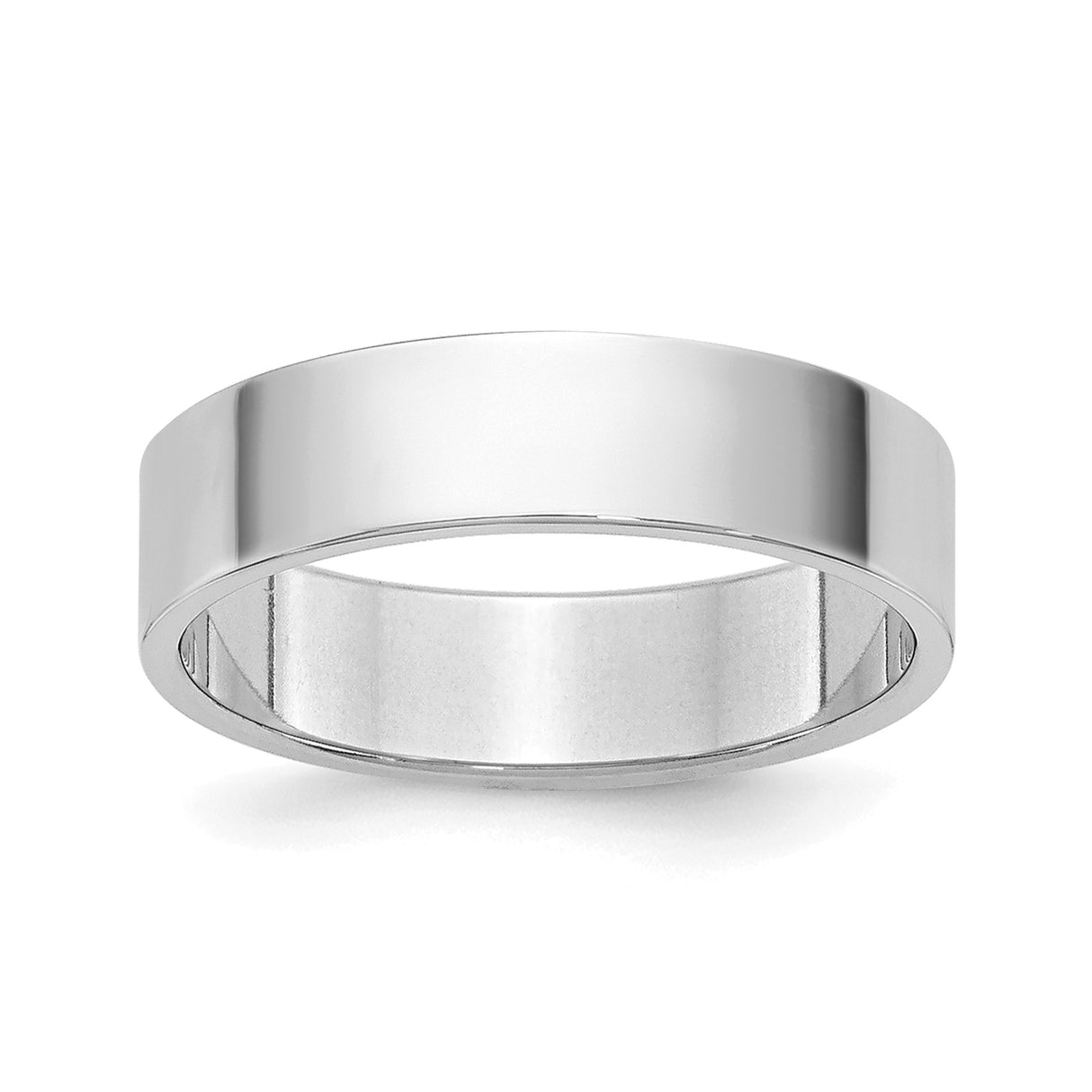 10k White Gold Flat, Lightweight wedding band ring