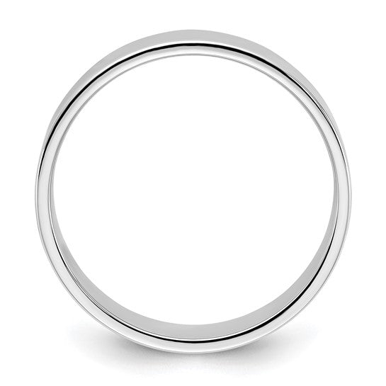 14K White Gold Flat Wedding Band Lightweight Solid Ring 6mm Width Minimalist Style