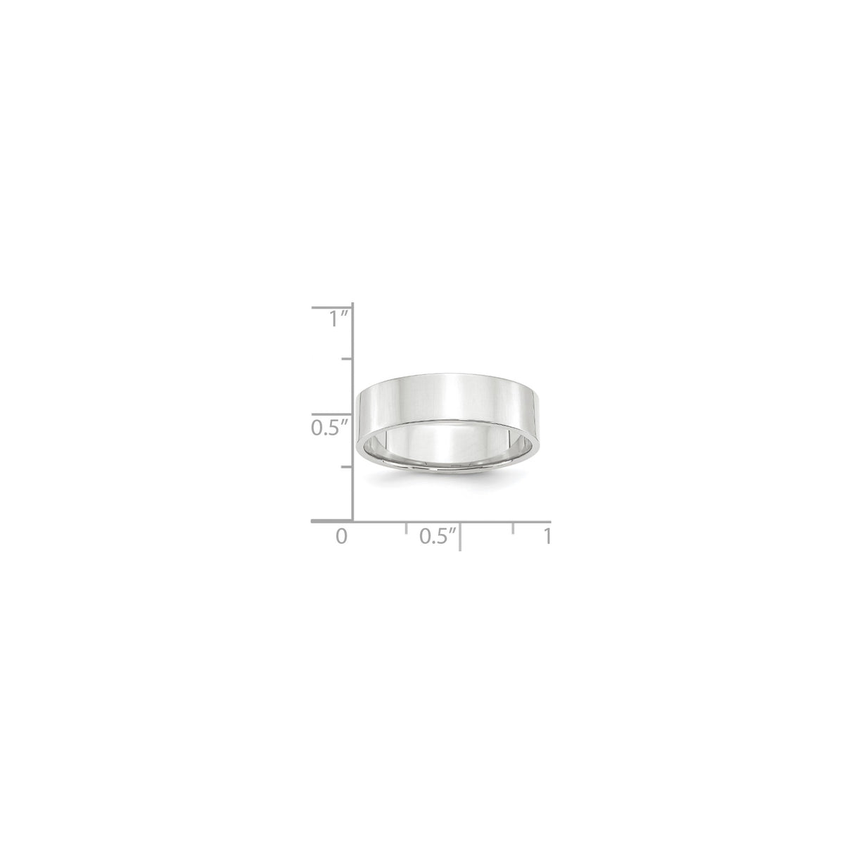 10k White Gold Flat, Lightweight wedding band ring shown for scale