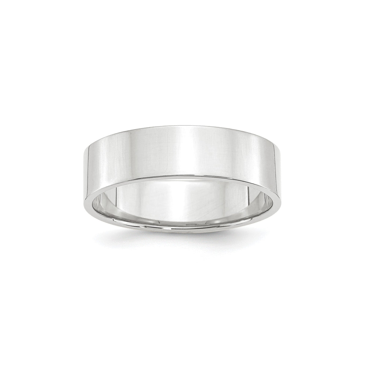 10k White Gold Flat, Lightweight wedding band ring