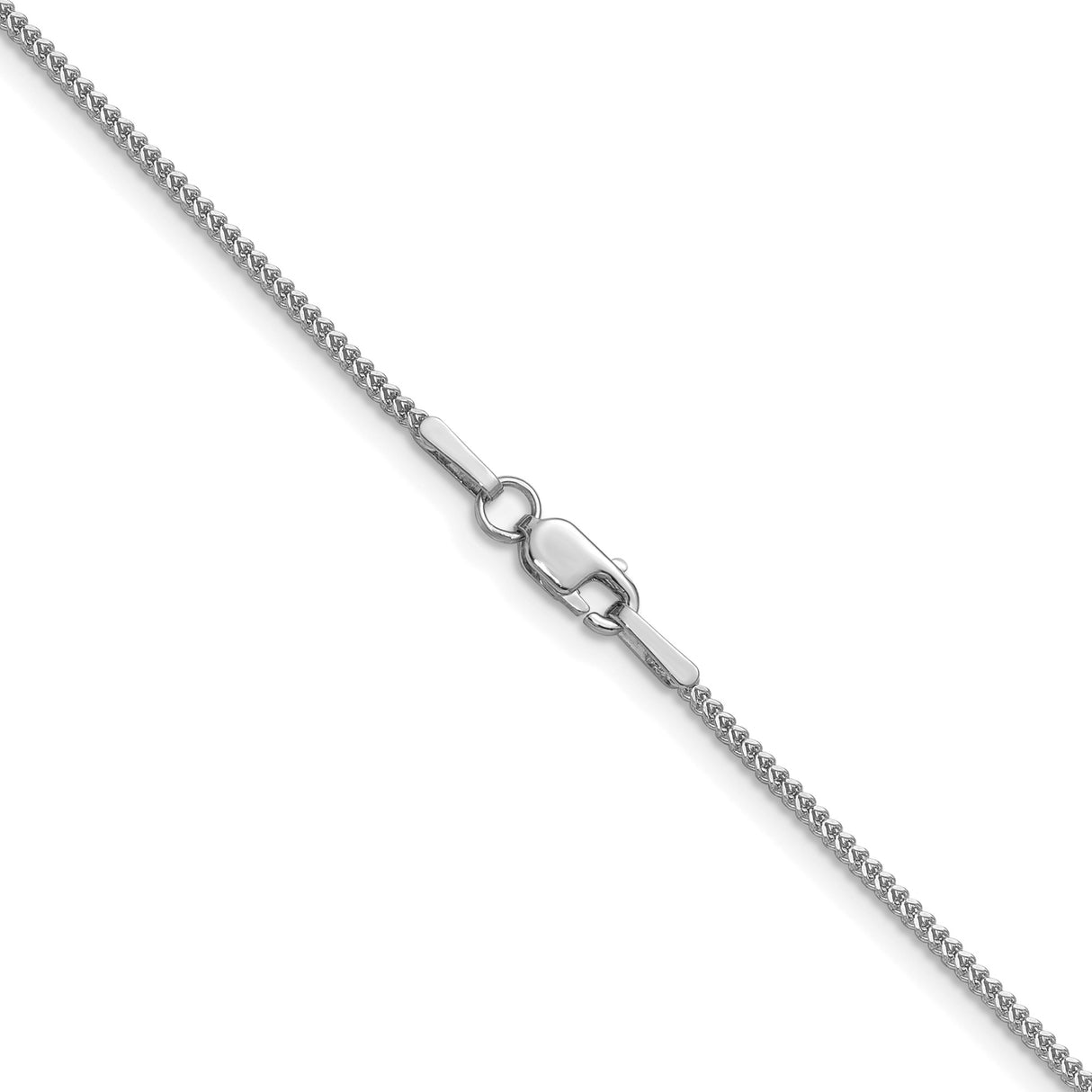 14K White Gold 0.9 mm Franco Chain Necklace, Polished alternate angle