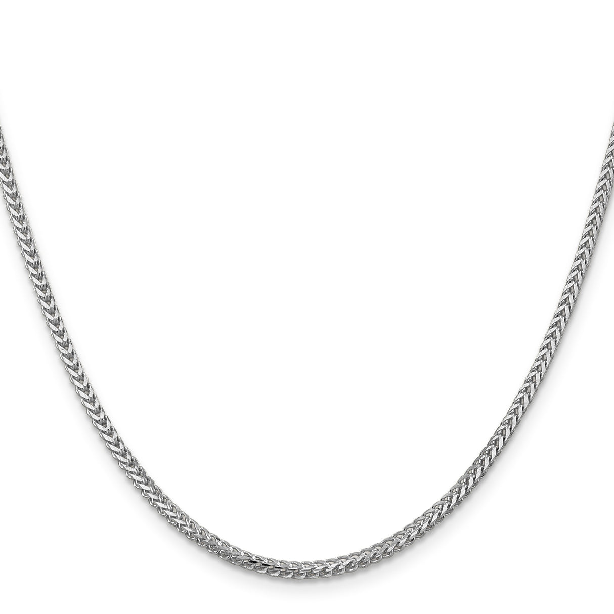 14K White Gold 2 mm Franco Chain Necklace, Polished