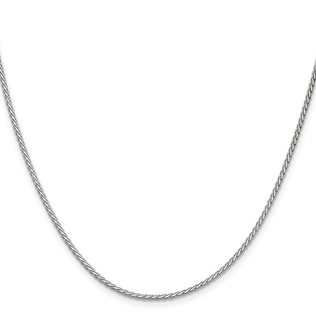 14K White Gold 1.9 mm Polished Chain Necklace, Solid