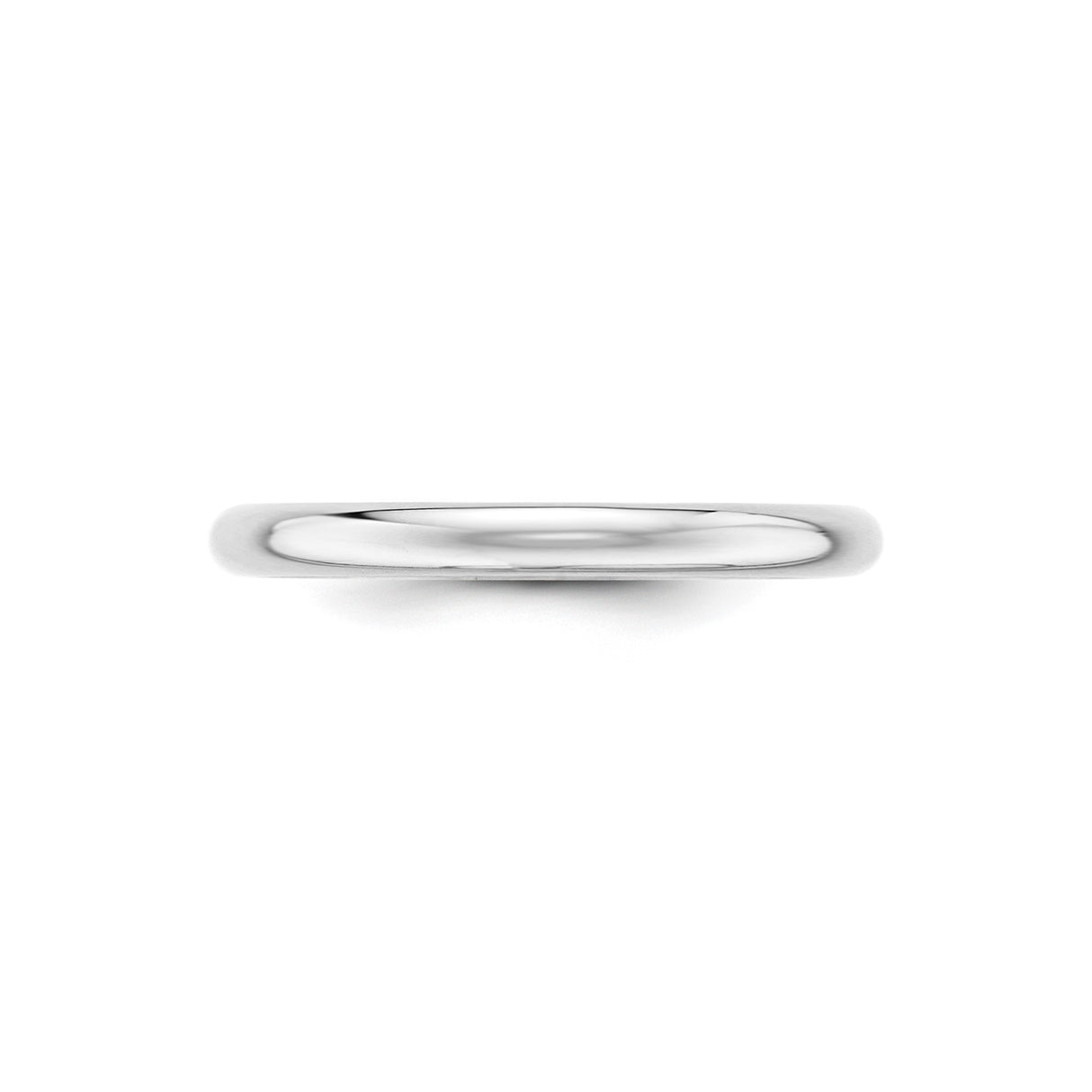 14k White Gold Domed wedding band ring alternate angle