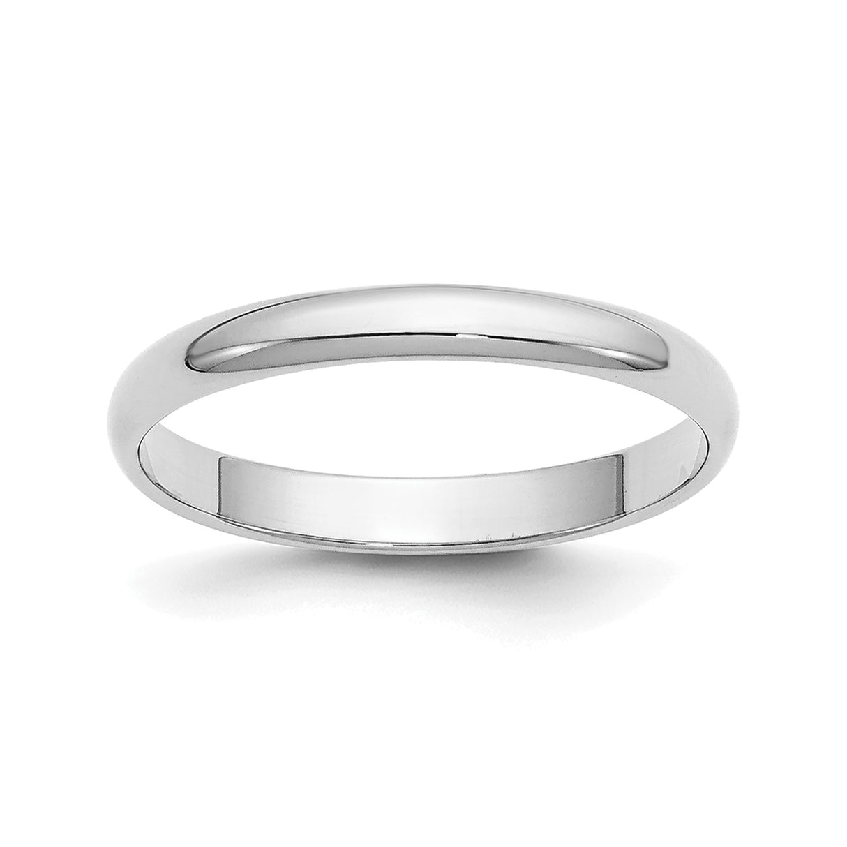 14k White Gold Domed wedding band ring