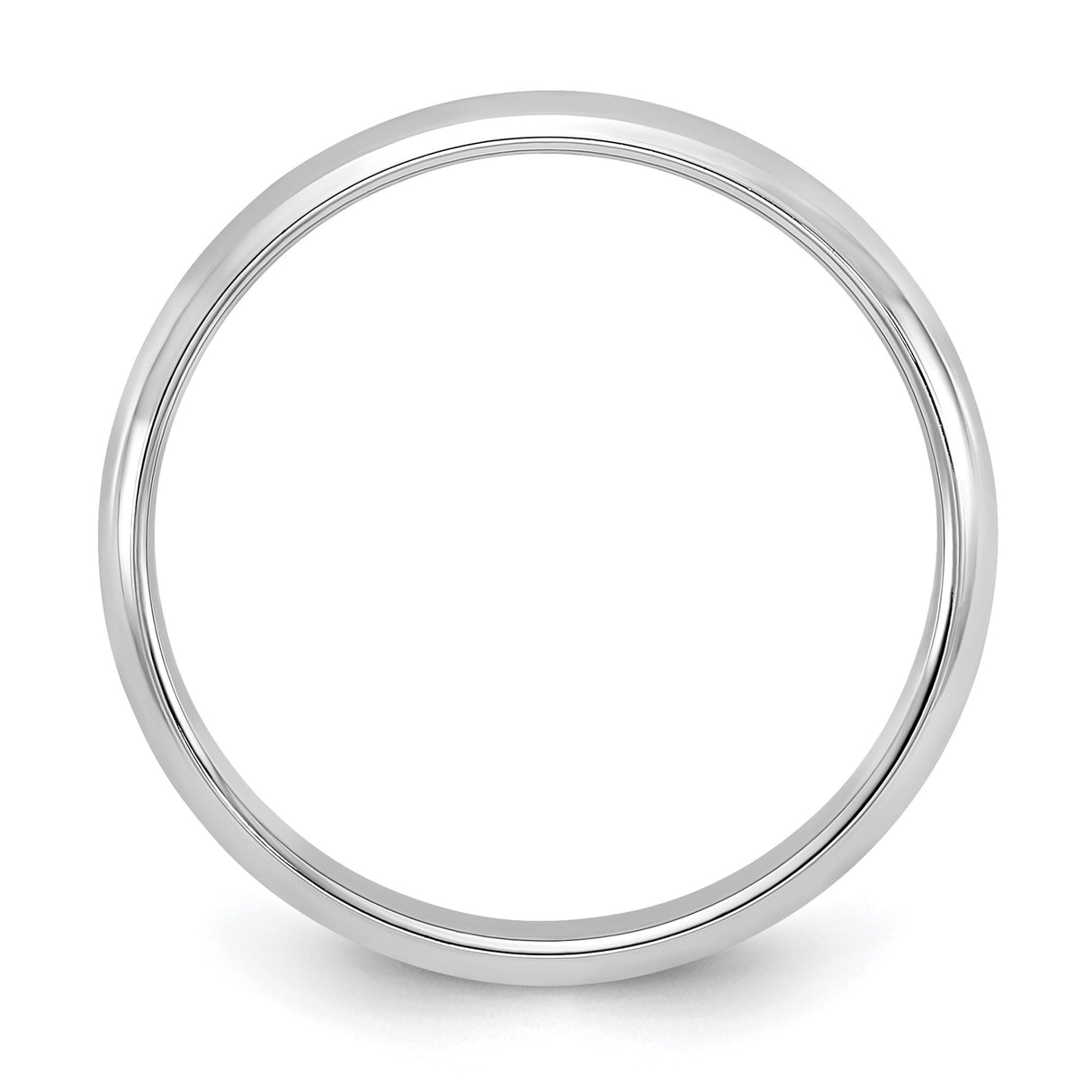 14k White Gold Domed wedding band ring alternate angle