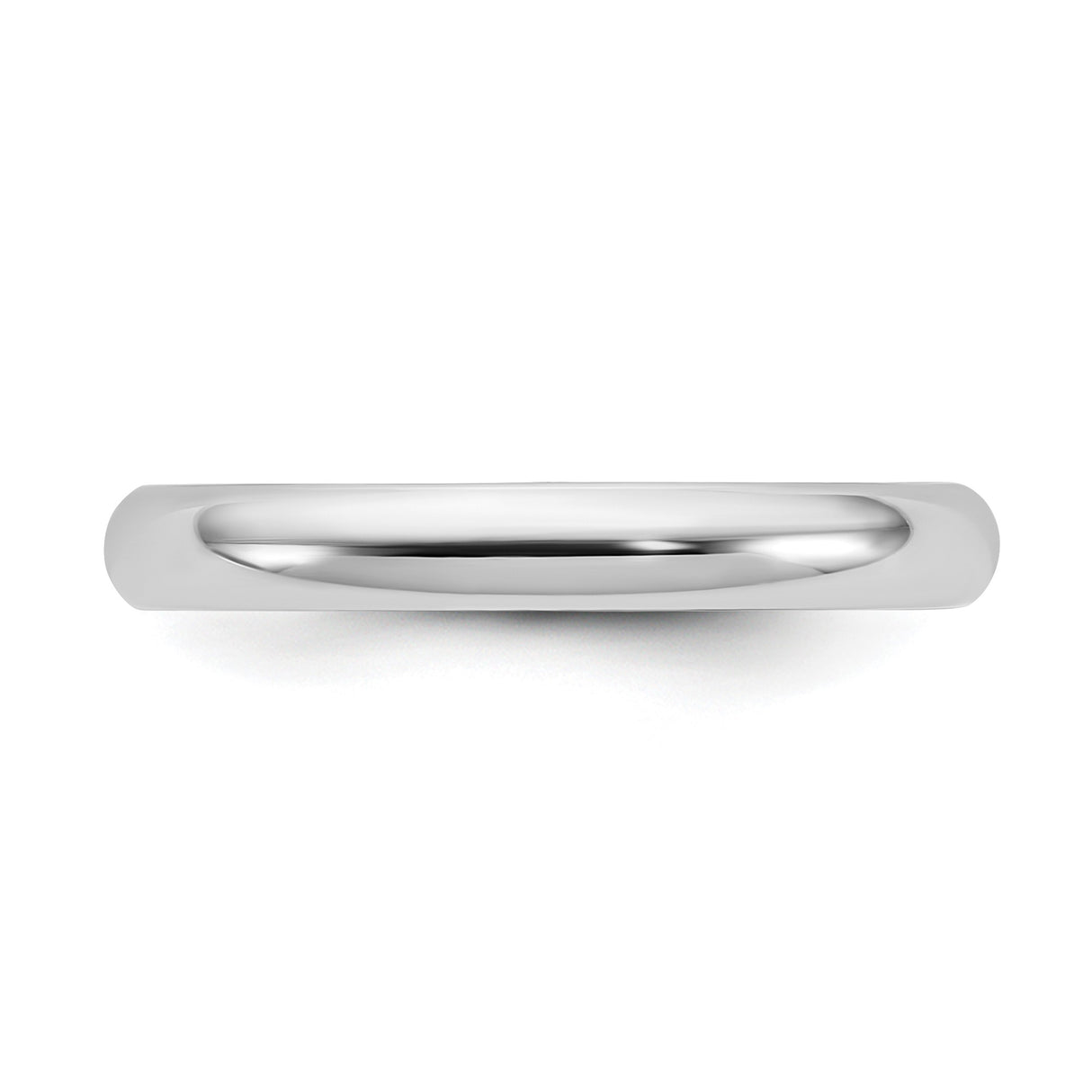 14k White Gold Domed wedding band ring detail view