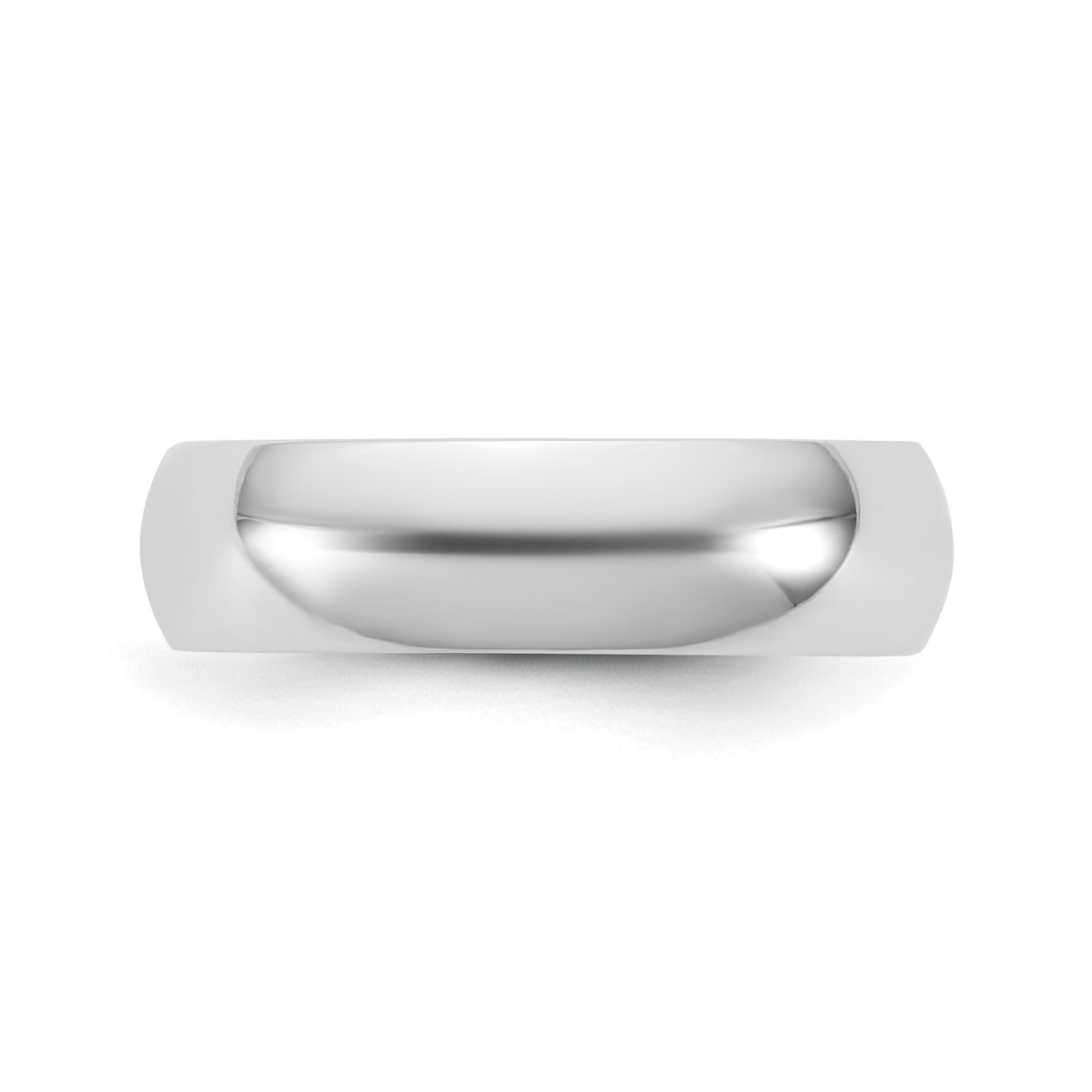 10k White Gold Domed wedding band ring detail view